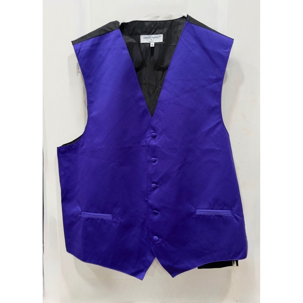 Vesuvio napoli‎ Purple Satin Vest - Men's Dress Waistcoat